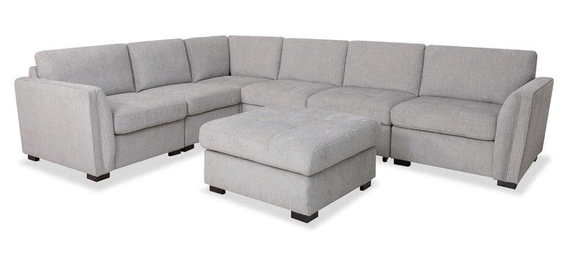 Vault 5-Piece Sectional with Pull-Out Loveseat and Storage Chairs - Grey