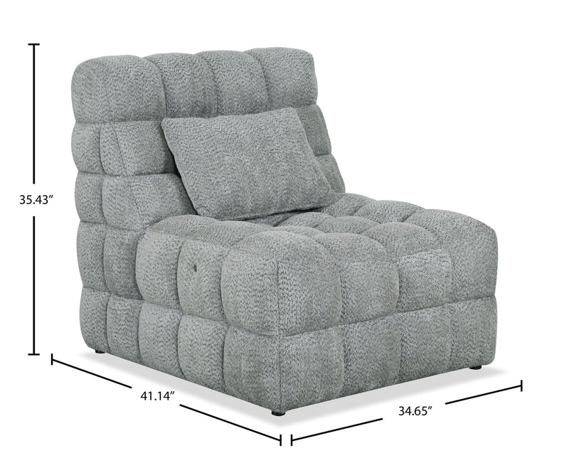Wave 34.65\" Accent Chair with Massage - Grey
