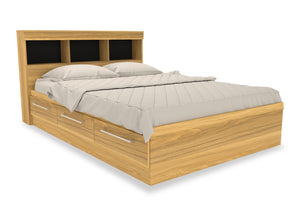 Riley Full Mates Bed with Bookcase Headboard - Natural