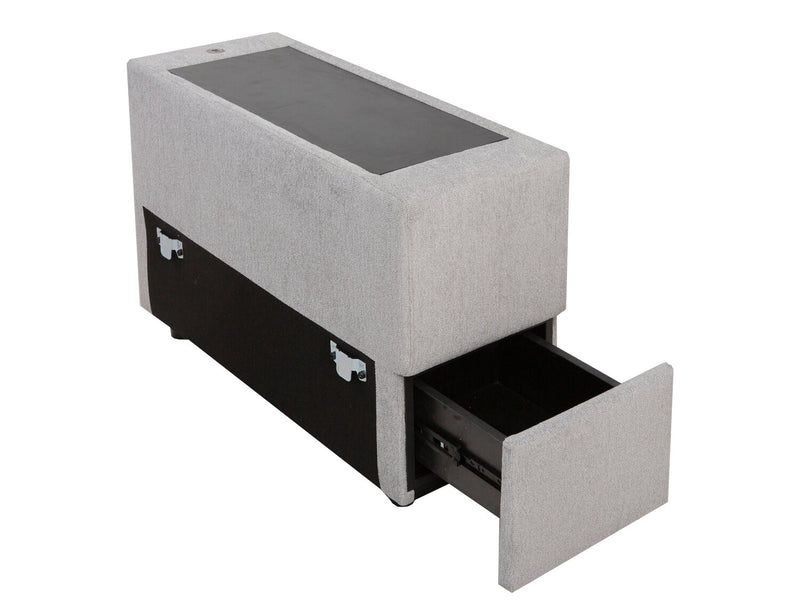 Vault 9-Piece Sectional with Sofa Bed Loveseat, Four Storage Chairs and Storage USB Console - Grey