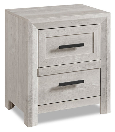 Lark Bedside 2-Drawer Nightstand, 24"W x 26"H - Rustic White | Table de nuit Lark de 24 po (L) x 26 po (H) à 2 tiroirs - blanc rustique