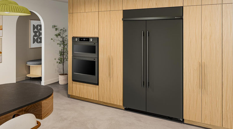 Kitchenaid 48\" 29.4 Cu. Ft. Built-In Side-by-Side Refrigerator – Black Ore - KBSN748SBE