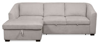 Envy 2-Piece Left-Facing Chenille Fabric Sleeper Sectional with Storage Chaise - Fog Grey 