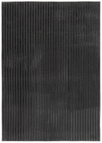Faux Fur Channel Dark Grey Area Rug with Memory Foam Backing - 5' x 7' 