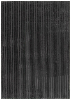 Faux Fur Channel Dark Grey Area Rug with Memory Foam Backing - 5' x 7'