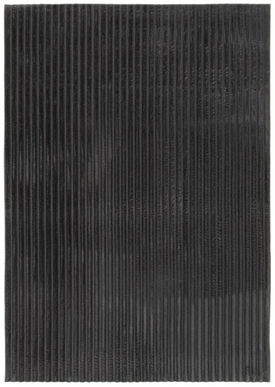 Dream Step Memory Foam Channel Dark Grey Faux Fur Area Rug - 5' x 7' | Carpette Dream Step à canaux en fausse fourrure gris foncé avec mousse à mémoire de forme - 5 pi x 7 pi