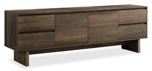 Burkley 71” Modern TV Stand with Storage and Cable Management for TVs up to 80” - Dark Brown