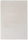 Faux Fur Channel Ivory Area Rug with Memory Foam Backing - 7' x 10'