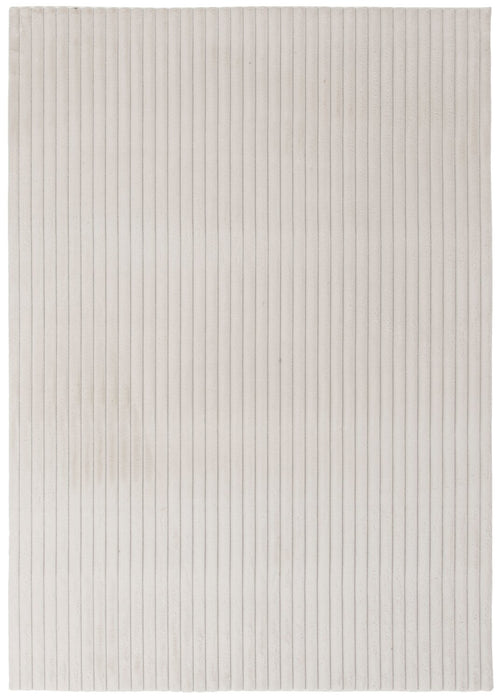 Faux Fur Channel Ivory Area Rug with Memory Foam Backing - 7' x 10'