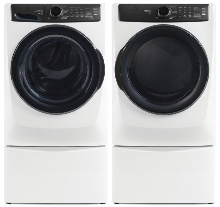 Electrolux 5.2 Cu. Ft. Perfect Steam™ Front-Load Washer and 8 Cu. Ft. Gas Dryer - White 