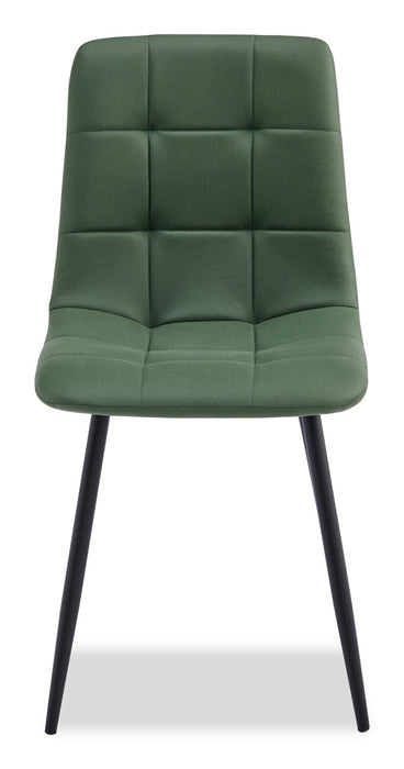 Arlo Dining Chair with Cushion Fabric Tufted Seat & Back, Metal – Green