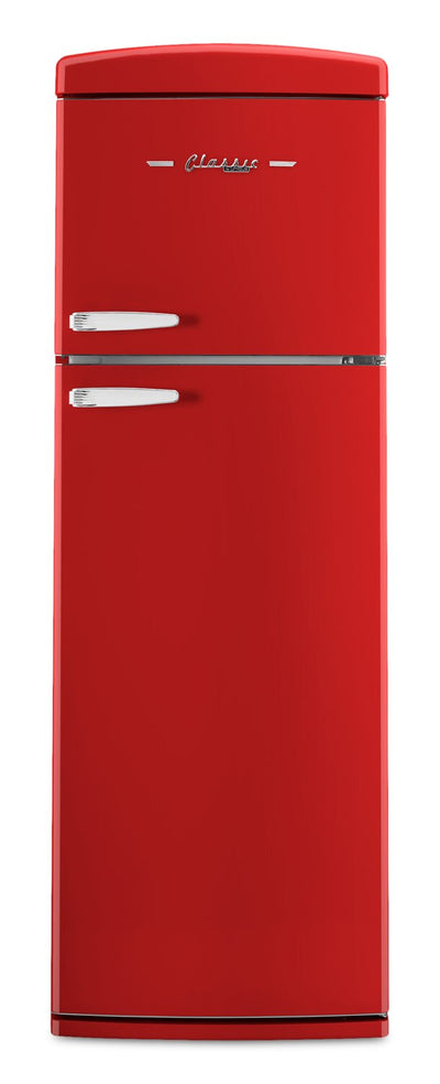 Unique Classic Retro 24" 11 Cu Ft. Top Freezer Refrigerator – Candy Red - UNQ-310L R TM | Réfrigérateur Classic Rétro d’Unique de 24 po et de 11 pi3 à congélateur supérieur - rouge bonbon - UNQ-310L R TM