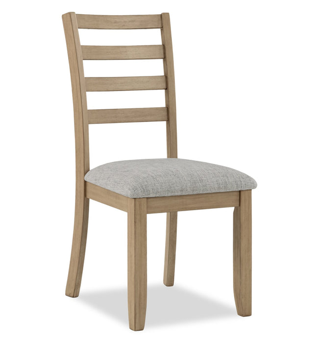Cove 5pc Dining Table Set with Table & 4 Chairs, Storage Drawers, Melamine, 66\"W - Natural/Grey