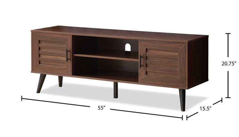 Archer 55\" Modern TV Stand with Storage for TVs up to 58\"- Dark Walnut
