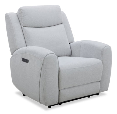Reign 41.25" Fabric Power Reclining Chair with USB Port - Bronco Stone Grey | Fauteuil à inclinaison électrique Reign de 41,25 po en tissu avec port USB - gris pierre Bronco