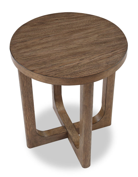 Maxwell 20\" Round End Table - Light Brown Hickory