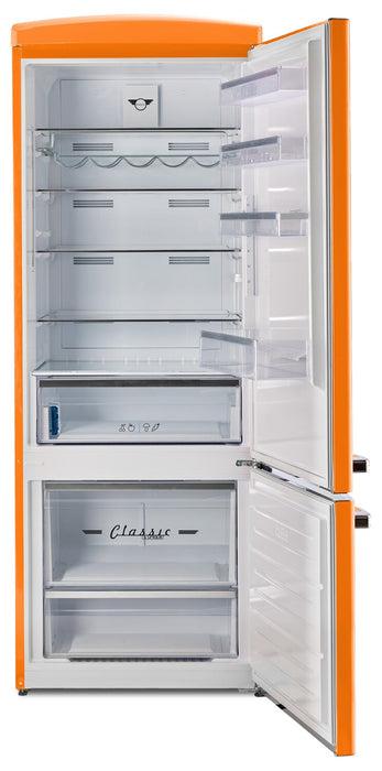 Unique Classic Retro 28\" 17 Cu Ft. Bottom Mount Refrigerator - Orange - UNQ-455L O AC