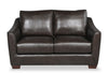 Royce Genuine Leather Loveseat - Chocolate