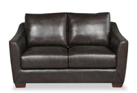 Royce Genuine Leather Loveseat - Chocolate 