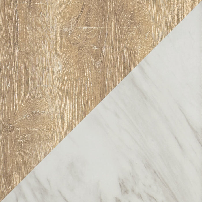 Vega Dining Server with Storage & 4 Drawers, Marble Look, 66\"W - Natural & White