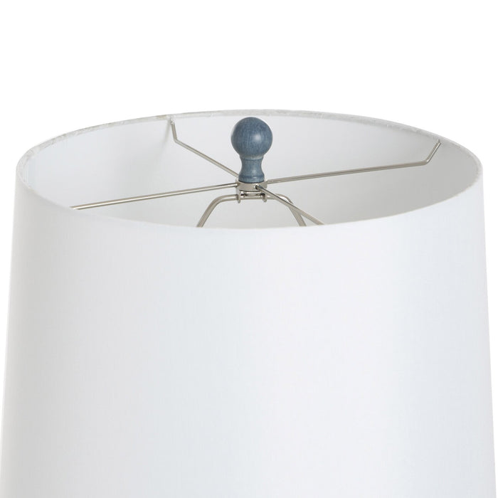 Sadie 31.5\" Textured Table Lamp with White Shade – Denim Wash 