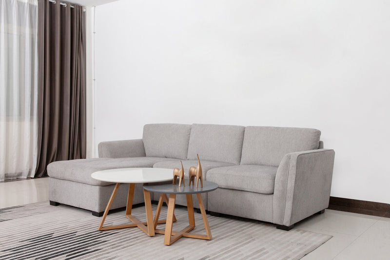 Vault 3-Piece Left-Facing Sectional with Storage Chaise and Two Storage Chairs - Grey