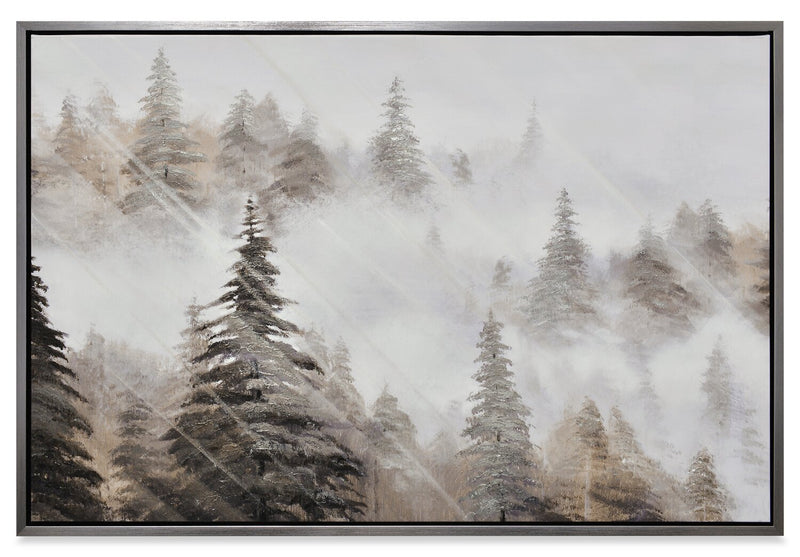 Tree Line Framed Acrylic Painting - 31.5\" x 47.5\"