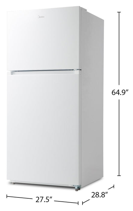 Midea 27.5” 16 Cu. Ft. Top Mount Freezer Refrigerator – White - MRT16D2BWW