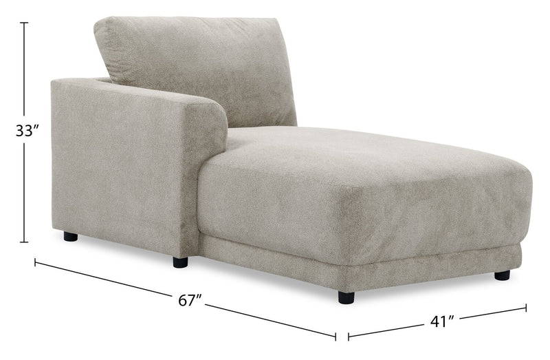 Voyage Modular Left-Facing Fabric Chaise with Removable Back Cushions – Beige