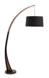 Sybil 18\" Mid-Century Modern Floor Lamp with Marble Base – Black Walnut