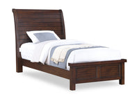 Sonoma Panel Bed with Headboard & Frame, Mango Brown - Twin Size 