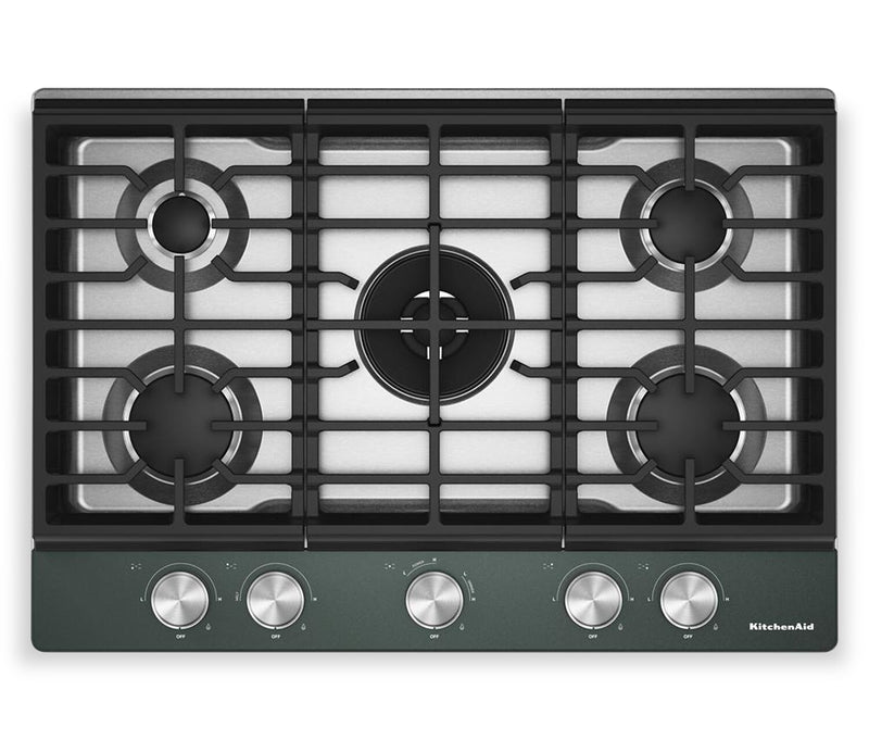 KitchenAid 30\" Gas-on-Metal Cooktop with Integrated Wok Grates – Juniper - KCGK530SJP