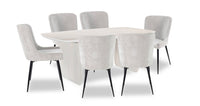 Lexi 7-Piece Dining Set - Taupe and White 