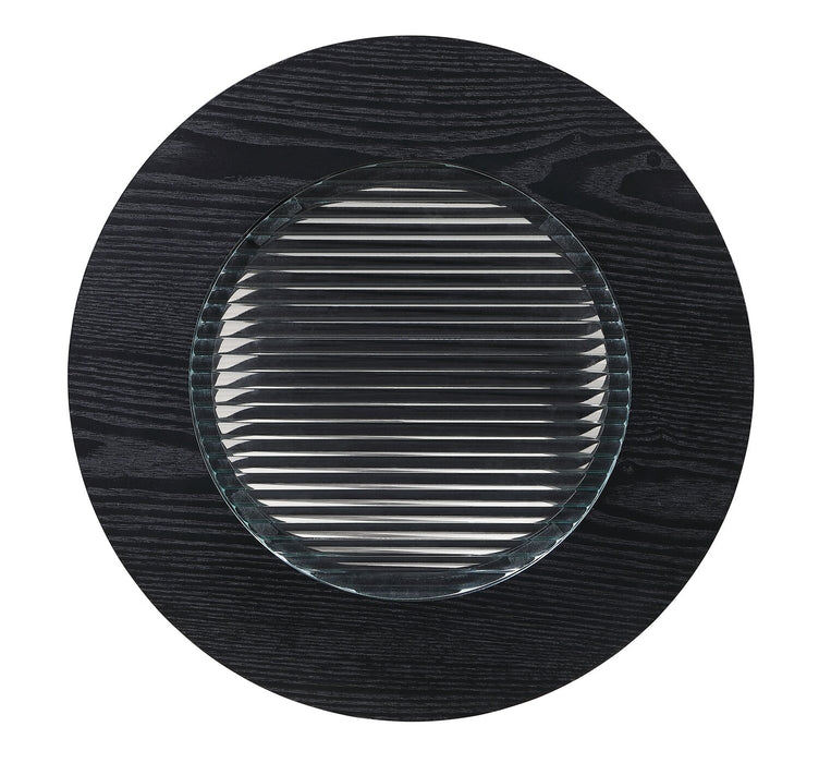 Dalton 18\" Chairside Table with Glass Top – Black 