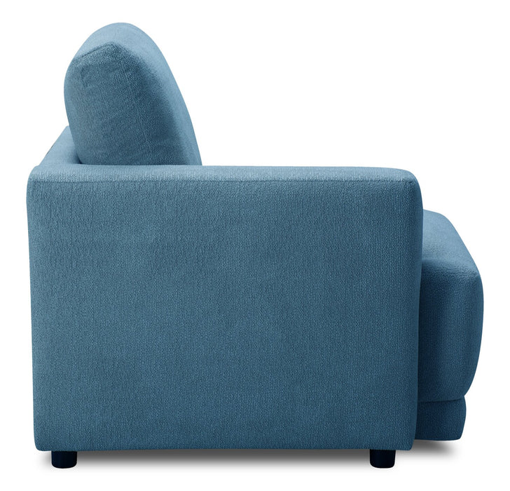Voyage Modular Fabric Left-Facing Chair with Removable Back Cushions – Blue