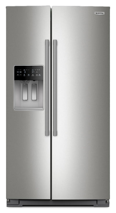 Maytag 36" 28.7 Cu. Ft. Side-by-Side Refrigerator - Fingerprint-Resistant Stainless - MRSF6636RZ | Réfrigérateur Maytag de 28.7 pi³ et de 36 po à compartiments juxtaposés - acier inoxydable résistant aux traces de doigts - MRSF6636RZ