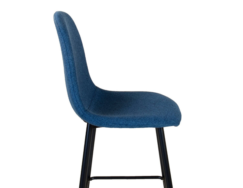 Jax Counter-Height Stool with Polyester Fabric, 26\"H, Metal - Blue