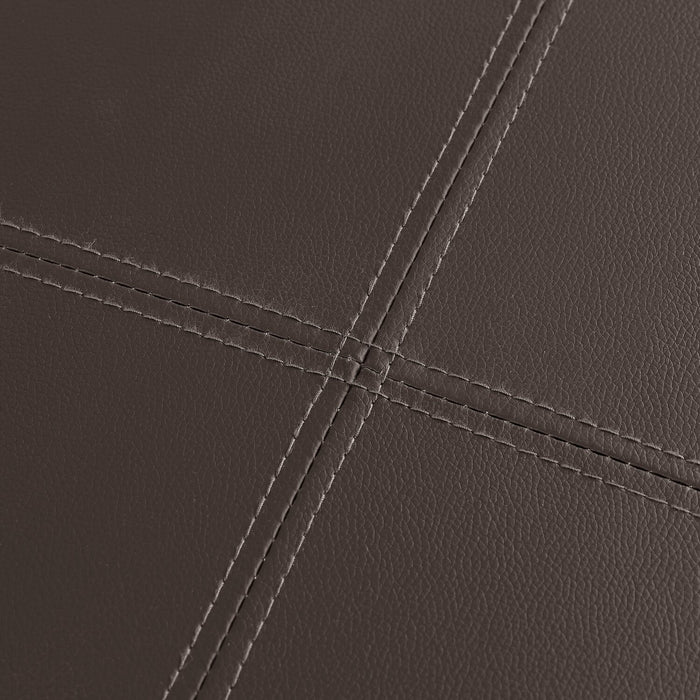 James 39.25\" Faux Leather Storage Ottoman - Dark Brown