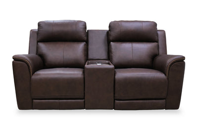 Vibe 76" Genuine Leather Massage Power Reclining Loveseat with Immersive Audio and Power Headrests - Brown | Causeuse de massage à inclinaison électrique Vibe de 76 po en cuir véritable avec son immersif et appuie-têtes électriques - brune