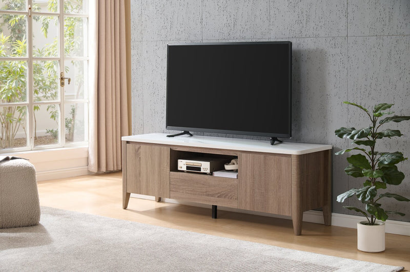 Carlton 58.25\" Modern TV Stand with Storage for TVs up to 58\"- Dark Taupe