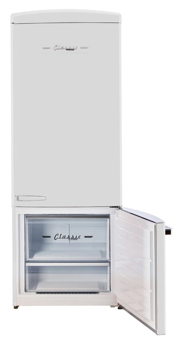 Unique Classic Retro 28\" 17 Cu Ft. Bottom Mount Refrigerator - White - UNQ-455L W AC