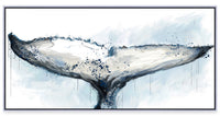Whale Tail Framed Canvas with Hand Embellishment - 21.5