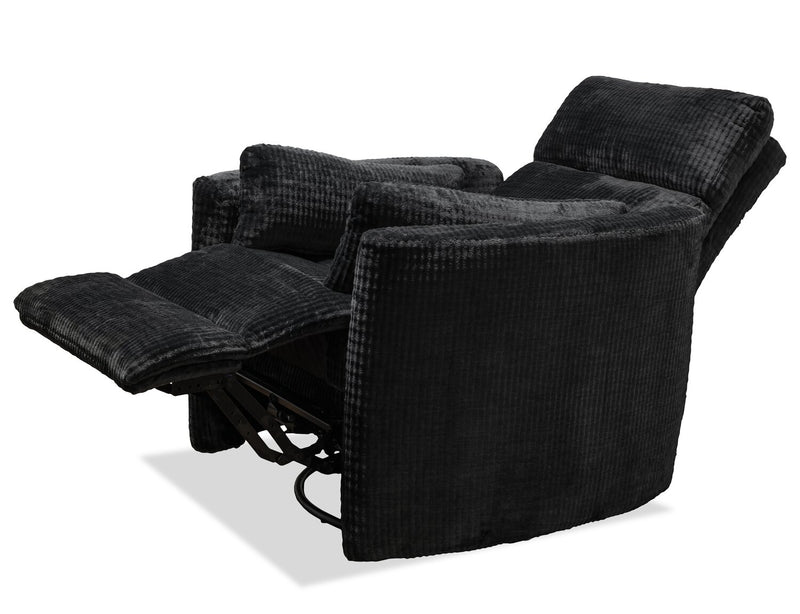 Remi 38\" Fabric Swivel Glider Power Reclining Chair with USB Ports – Charcoal 