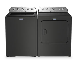 Maytag 5.4 Cu Ft. Top Load Washer with Pet Pro and 7.0 Cu Ft. Gas Dryer – Volcano Black 
