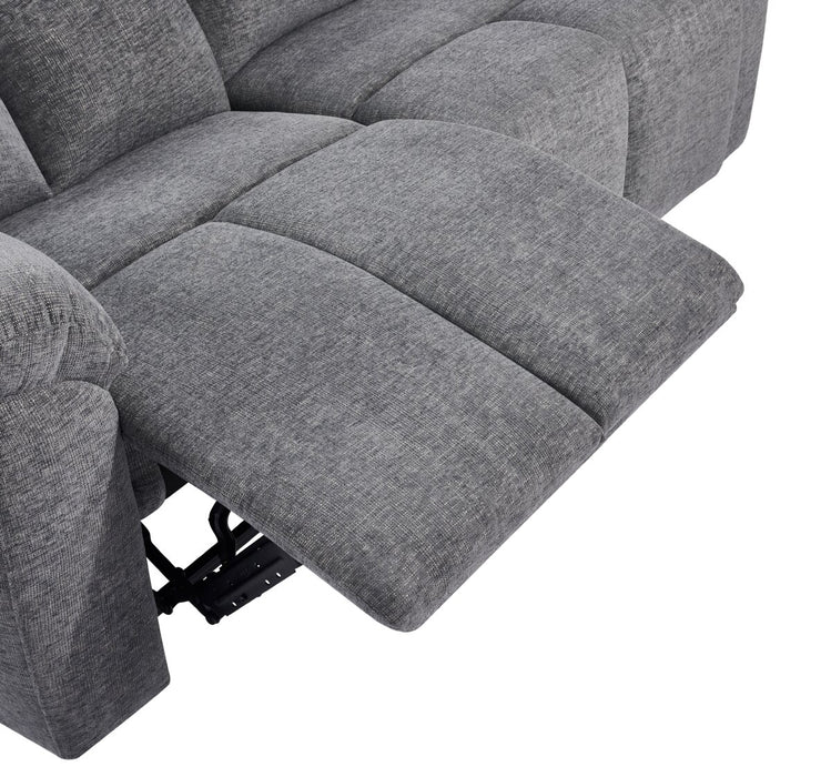 Blake 61\" Chenille Fabric Manual Reclining Loveseat – Grey 