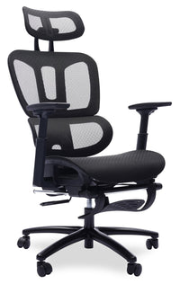 Sealy® Diego 26.3” Adjustable Commercial Grade Office Chair with Mesh Padding & Footrest - Black 