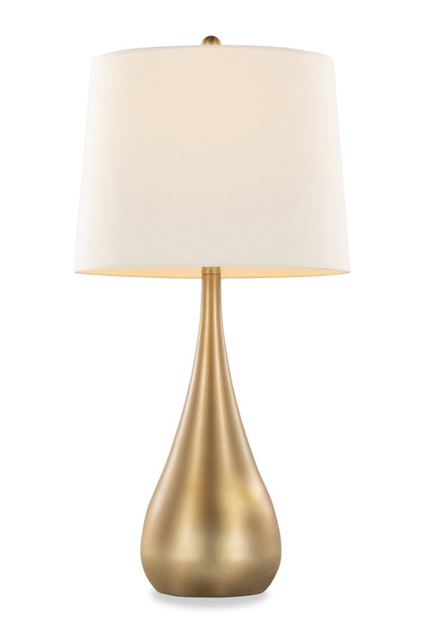 Cassie 29\" Metal Table Lamp with White Linen Shade - Gold