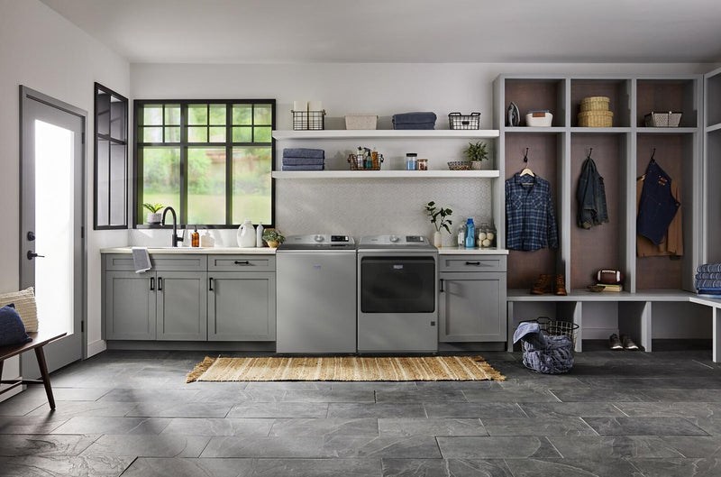 Maytag 6.0 Cu. Ft. Smart Top-Load Washer and 7.4 Cu. Ft. Gas Dryer – Radiant Silver 