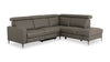 Valentino 3-Piece Right-Facing Grey Genuine Leather Power Reclining Sectional with Adjustable Headrests 