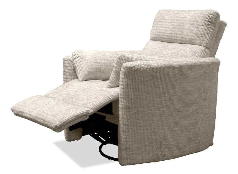 Remi 38\" Fabric Swivel Glider Reclining Chair – Taupe